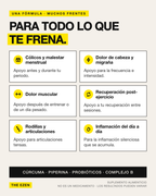 Seis frentes de apoyo de RLF Complex: cólicos, dolor de cabeza, dolor muscular, recuperación, articulaciones e inflamación